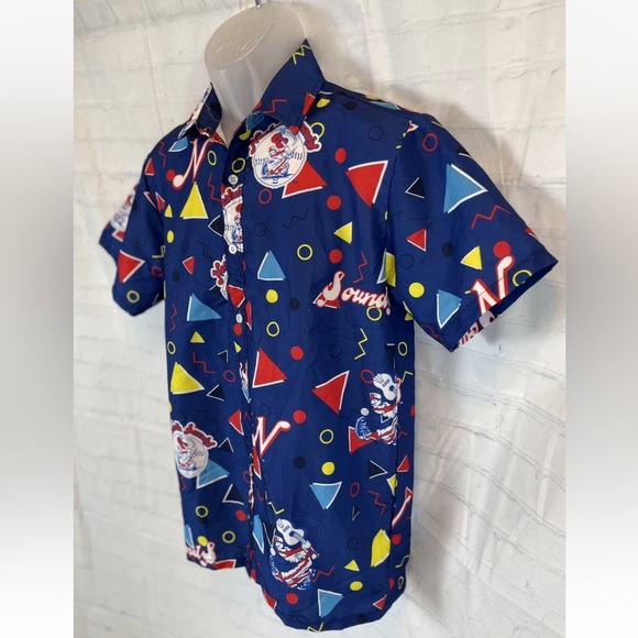Nashville Sounds Baseball Decades Button Down Top Shirt Adult M SGA Brewers 2000 - Picture 3 of 15